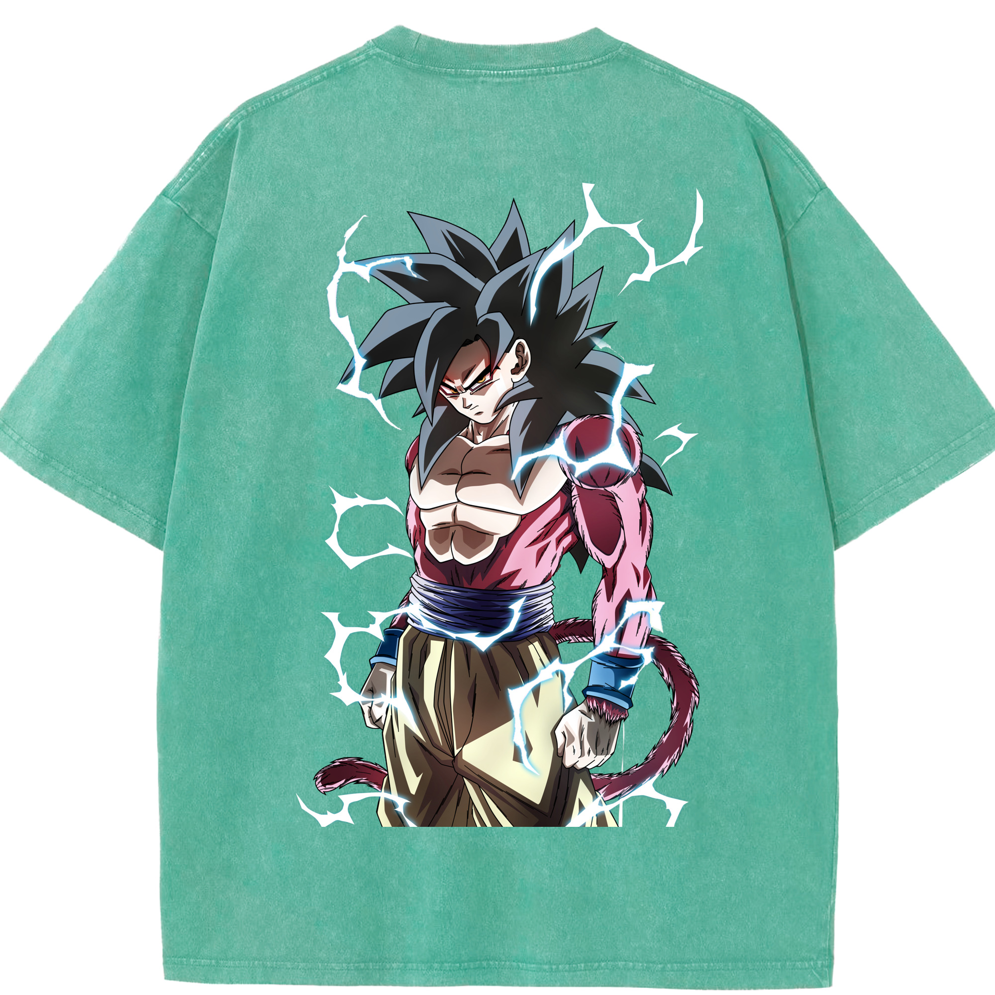 （画像用） ドラゴンボール 孫悟空（そん ごくう）Son Goku カカロット DRAGON BALL Kakarotto 綿100% ヴィンテージ風 半袖Tシャツ（背面プリント）